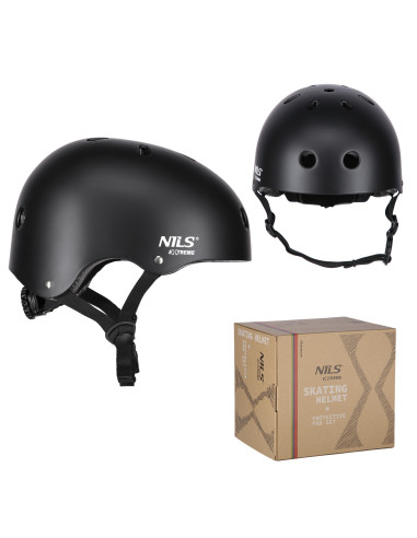 КАСКА С ПРОТЕКТОРИ КОМПЛЕКТ ЧЕРЕН РАЗМЕР S NILS EXTREME