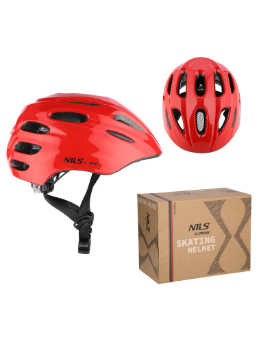 LED КАСКА ЧЕРВЕНА РАЗМЕР XS (42-48 см) NILS EXTREME