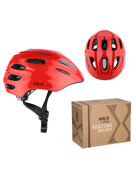LED КАСКА ЧЕРВЕНА РАЗМЕР XS (42-48 см) NILS EXTREME