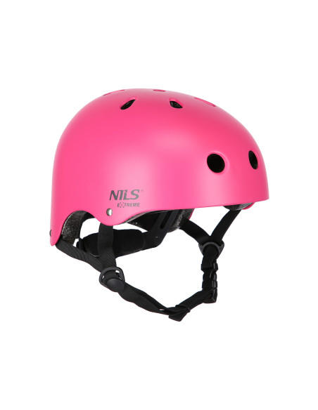 КАСКА С ПРОТЕКТОРИ КОМПЛЕКТ РОЗОВ РАЗМЕР M NILS EXTREME