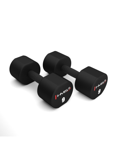 2 х 9 кг полиуретанови дъмбели TPU HMS