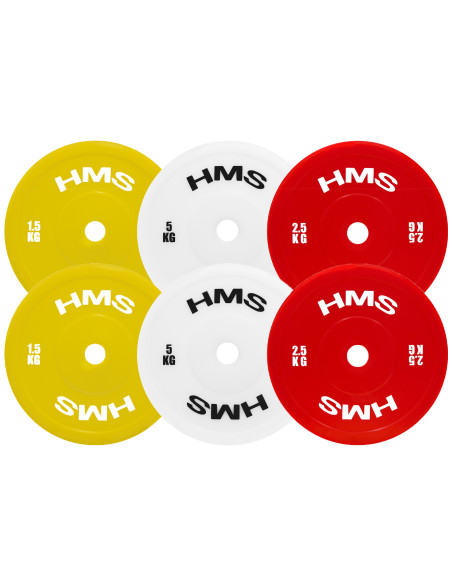 (2 x 2,5 kg) Техническа олимпийска табела с тежести PE Червена 2 x 2,5 kg HMS