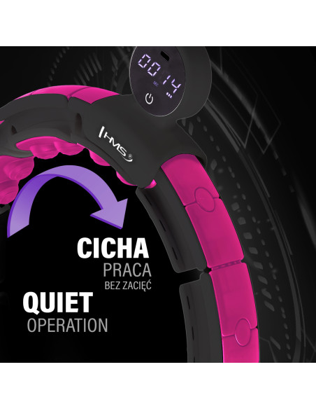 HULA HOOP ЧЕРЕН/РОЗОВ С МАГНИТИ, ТЕЖЕСТ И БРОЯЧ HMS