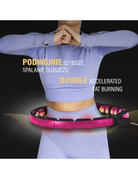 HULA HOOP ЧЕРЕН/РОЗОВ С МАГНИТИ, ТЕЖЕСТ И БРОЯЧ HMS