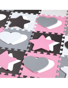 ДЕТСКИ ПЪЗЕЛ ПЪЗЕЛ РОЗОВИ СЪРЦА 36 ЧАСТИ 140×140 СМ NILS FUN