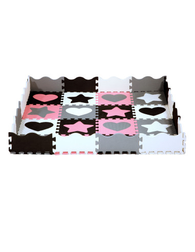 ДЕТСКИ ПЪЗЕЛ ПЪЗЕЛ РОЗОВИ СЪРЦА 36 ЧАСТИ 140×140 СМ NILS FUN