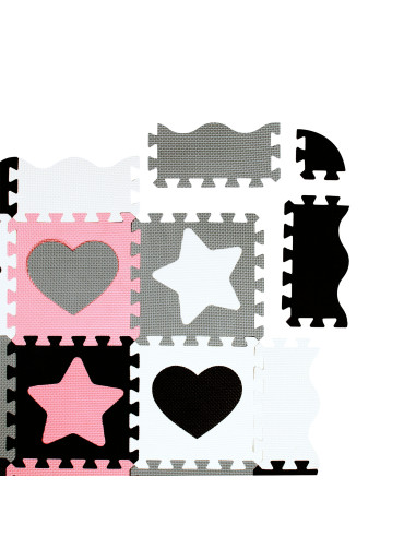 ДЕТСКИ ПЪЗЕЛ ПЪЗЕЛ РОЗОВИ СЪРЦА 36 ЧАСТИ 140×140 СМ NILS FUN