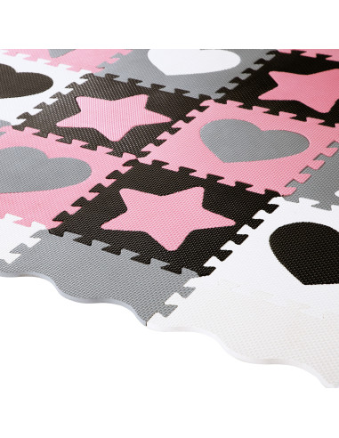 ДЕТСКИ ПЪЗЕЛ ПЪЗЕЛ РОЗОВИ СЪРЦА 36 ЧАСТИ 140×140 СМ NILS FUN