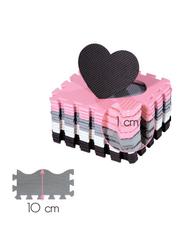 ДЕТСКИ ПЪЗЕЛ ПЪЗЕЛ РОЗОВИ СЪРЦА 36 ЧАСТИ 140×140 СМ NILS FUN