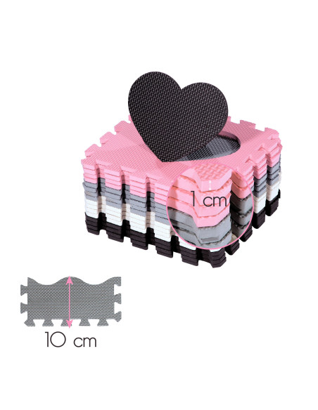 ДЕТСКИ ПЪЗЕЛ ПЪЗЕЛ РОЗОВИ СЪРЦА 36 ЧАСТИ 140×140 СМ NILS FUN