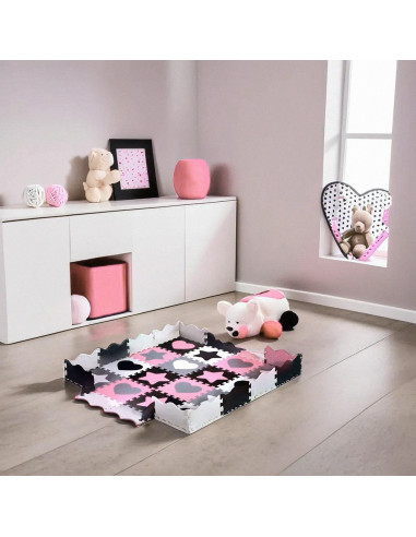 ДЕТСКИ ПЪЗЕЛ ПЪЗЕЛ РОЗОВИ СЪРЦА 36 ЧАСТИ 140×140 СМ NILS FUN