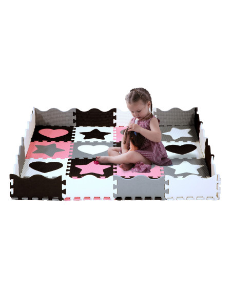 ДЕТСКИ ПЪЗЕЛ ПЪЗЕЛ РОЗОВИ СЪРЦА 36 ЧАСТИ 140×140 СМ NILS FUN