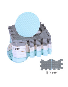 ДЕТСКА ПОДЛОЖКА ПЪЗЕЛ ПЪЗЕЛ МИНТА 36 ЧАСТИ 140×140 СМ NILS FUN 2