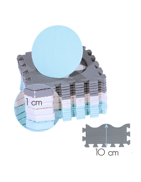 ДЕТСКА ПОДЛОЖКА ПЪЗЕЛ ПЪЗЕЛ МИНТА 36 ЧАСТИ 140×140 СМ NILS FUN