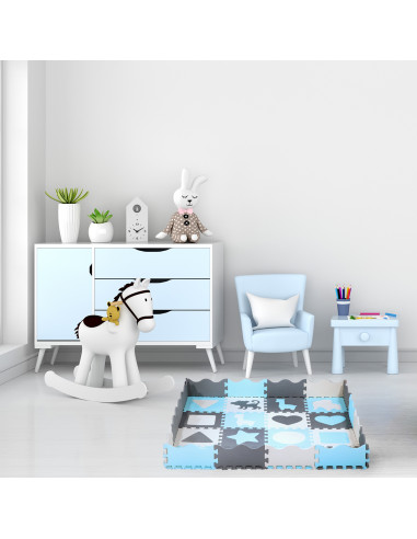 ДЕТСКА ПОДЛОЖКА ПЪЗЕЛ ПЪЗЕЛ МИНТА 36 ЧАСТИ 140×140 СМ NILS FUN