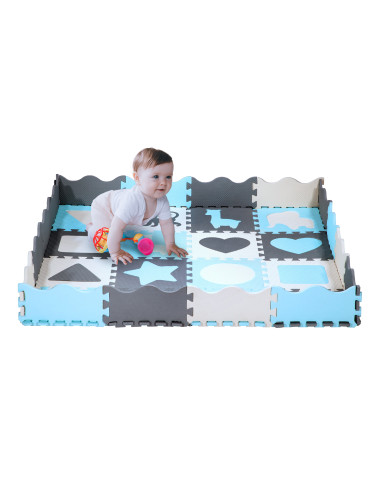 ДЕТСКА ПОДЛОЖКА ПЪЗЕЛ ПЪЗЕЛ МИНТА 36 ЧАСТИ 140×140 СМ NILS FUN