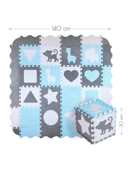 ДЕТСКА ПОДЛОЖКА ПЪЗЕЛ ПЪЗЕЛ МИНТА 36 ЧАСТИ 140×140 СМ NILS FUN