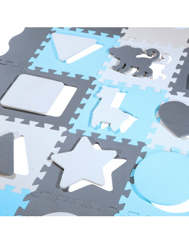 ДЕТСКА ПОДЛОЖКА ПЪЗЕЛ ПЪЗЕЛ МИНТА 36 ЧАСТИ 140×140 СМ NILS FUN