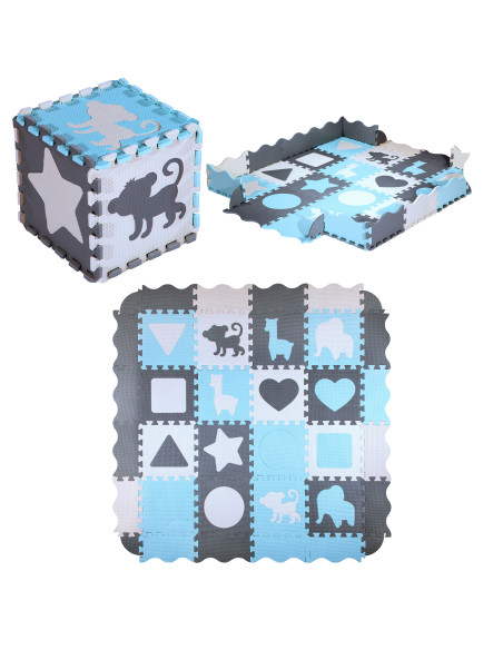 ДЕТСКА ПОДЛОЖКА ПЪЗЕЛ ПЪЗЕЛ МИНТА 36 ЧАСТИ 140×140 СМ NILS FUN