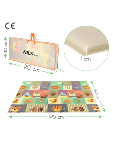 СГЪВАЕМА ПОСТИЛКА ЗА ДЕТСКО ZOO 195×180 СМ NILS FUN