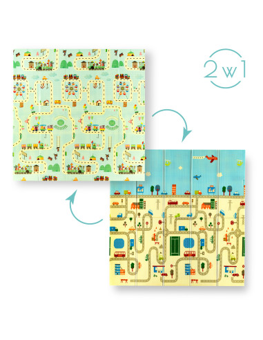 Детска постелка сгъваема град 195х180см Nils Fun