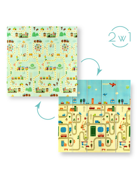 Детска постелка сгъваема град 195х180см Nils Fun