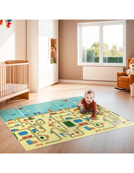 Детска постелка сгъваема град 195х180см Nils Fun