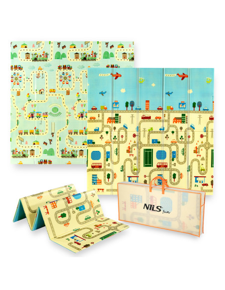 Детска постелка сгъваема град 195х180см Nils Fun