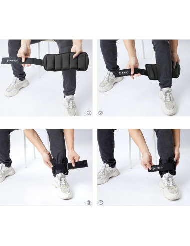 Регулируеми маншети за тежести на глезена и китката 2 x 0,5 kg HMS