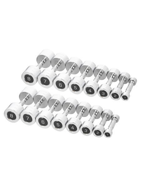 Дъмбели CHD 2 x 1–8 кг (72 кг) + стойка STR36 HMS