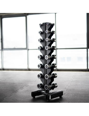 Дъмбели CHD 2 x 1–8 кг (72 кг) + стойка STR36 HMS