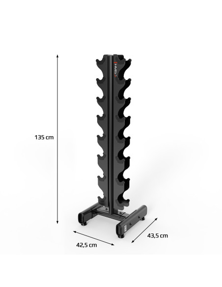 Дъмбели CHD 2 x 1–8 кг (72 кг) + стойка STR36 HMS