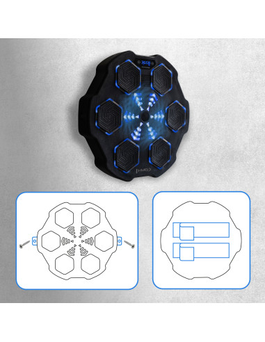 ЕЛЕКТРОНЕН БОКС СТЕНА BLUETOOTH С МУЗИКА И РЪКАВИЦИ HMS