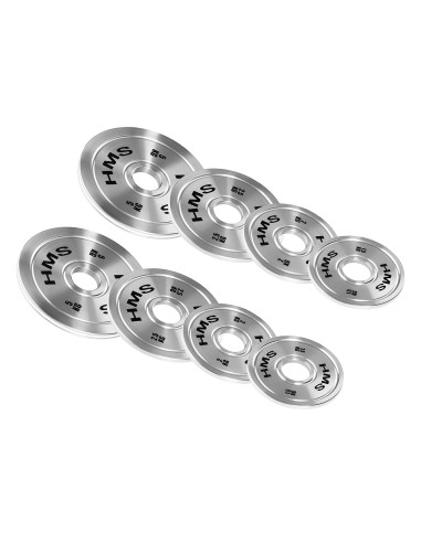 Комплект калибрирани олимпийски стоманени тежести 2 x 1,5–5,0 kg (22 kg) HMS