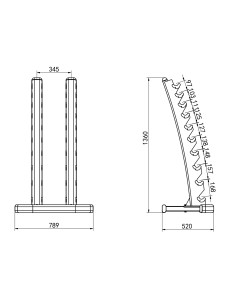 ВЕРТИКАЛНА СТОЙКА ЗА ЩАНГИ КОМЕРСИАЛНА HMS