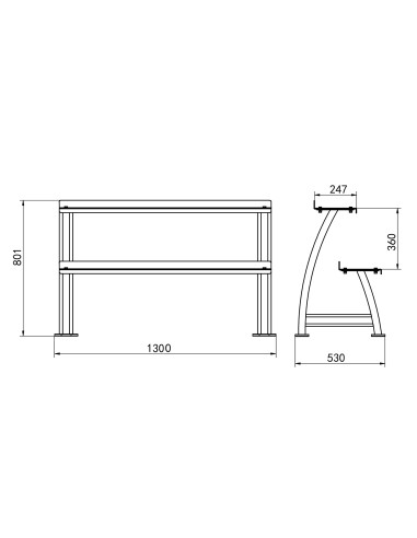Двуетажна стойка за гири Commercial HMS