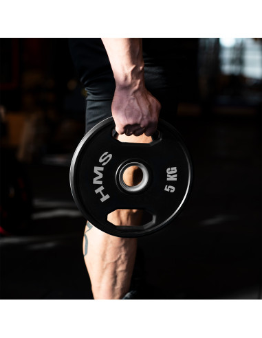 Комплект гумирани олимпийски табели за тежести 2 x 5–25 kg (150 kg) HMS