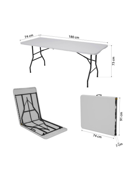 КЪМПИНГ МАСА БЯЛА 180 СМ – СГЪВАЕМА NILS CAMP