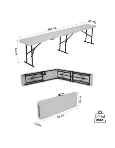 ГРАДИНСКА ПЕЯ БЯЛА 183 СМ – СГЪВАЕМА NILS CAMP