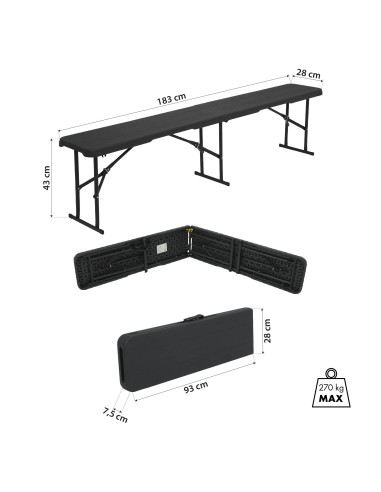 ГРАДИНСКА ПЕЯ АНТРАЦИТ 183 СМ – СГЪВАЕМА ПЕЯ NILS CAMP