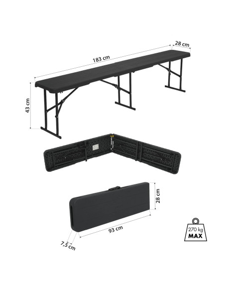 ГРАДИНСКА ПЕЯ АНТРАЦИТ 183 СМ – СГЪВАЕМА ПЕЯ NILS CAMP
