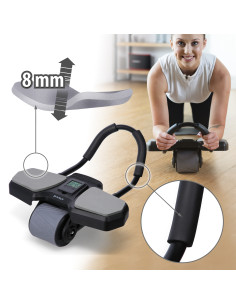 ЧЕРЕН АВТОМАТИЧЕН РОЛЕР ЗА КОРЕМ С ОПОРА ЗА ТРЕНИРОВКА НА КОРЕМНИ МУСКУЛИ HMS 2