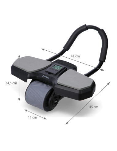 ЧЕРЕН АВТОМАТИЧЕН РОЛЕР ЗА КОРЕМ С ОПОРА ЗА ТРЕНИРОВКА НА КОРЕМНИ МУСКУЛИ HMS