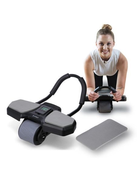 ЧЕРЕН АВТОМАТИЧЕН РОЛЕР ЗА КОРЕМ С ОПОРА ЗА ТРЕНИРОВКА НА КОРЕМНИ МУСКУЛИ HMS