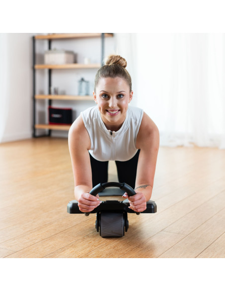 ЧЕРЕН АВТОМАТИЧЕН РОЛЕР ЗА КОРЕМ С ОПОРА ЗА ТРЕНИРОВКА НА КОРЕМНИ МУСКУЛИ HMS