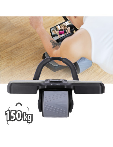 ЧЕРЕН АВТОМАТИЧЕН РОЛЕР ЗА КОРЕМ С ОПОРА ЗА ТРЕНИРОВКА НА КОРЕМНИ МУСКУЛИ HMS