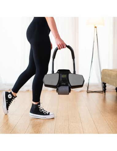 ЧЕРЕН АВТОМАТИЧЕН РОЛЕР ЗА КОРЕМ С ОПОРА ЗА ТРЕНИРОВКА НА КОРЕМНИ МУСКУЛИ HMS