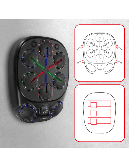 ЕЛЕКТРОНЕН БОКС СТЕНА BLUETOOTH С МУЗИКА, РЪКАВИЦИ И 4000MAH БАТЕРИЯ HMS