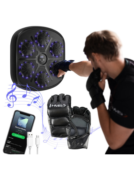 ЕЛЕКТРОНЕН БОКС СТЕНА BLUETOOTH С МУЗИКА И РЪКАВИЦИ HMS