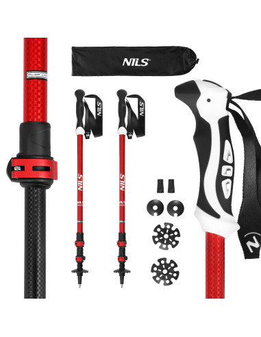 ЧЕРВЕНИ ТРЕКИНГ ЩОКИ АЛУМИНИЕВИ NILS